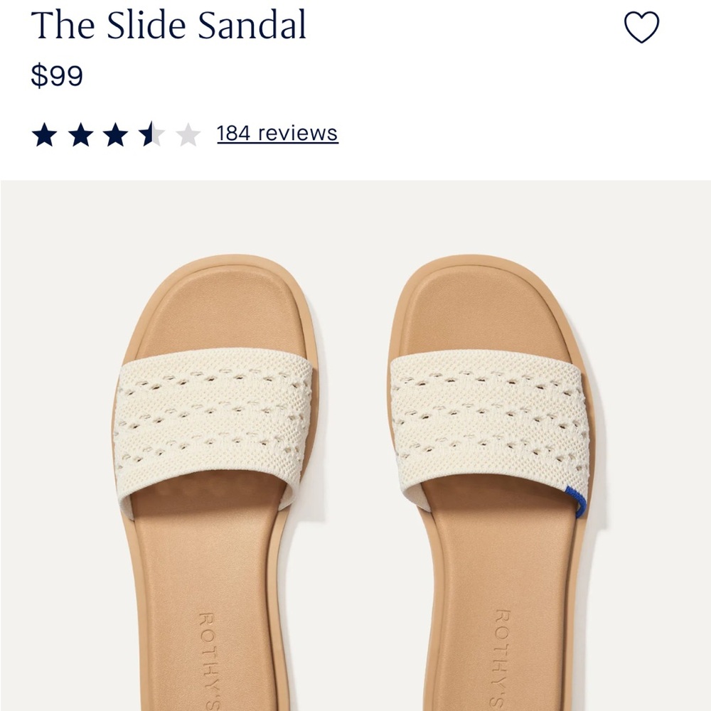 Rothy's Slide Sandal in Cream and Tan